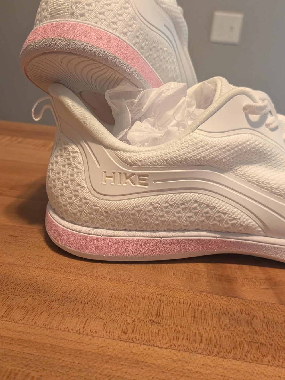 HIKE White & Pink Athletic Walking Sneakers Running Shoes Minimalist Size 10 - Picture 2 of 12